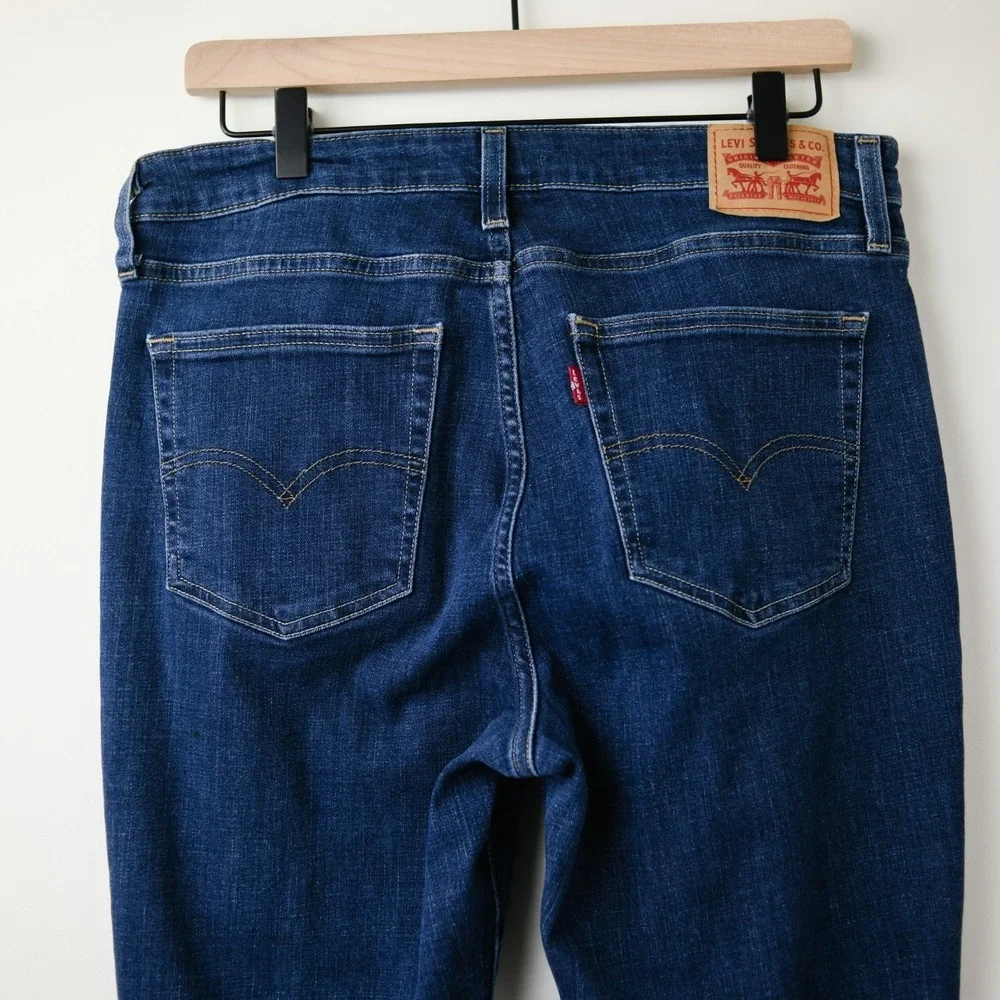 Levi's 725 High Rise Bootcut Jeans Womens 32 Dark Wash Western Rodeo Flare Denim
